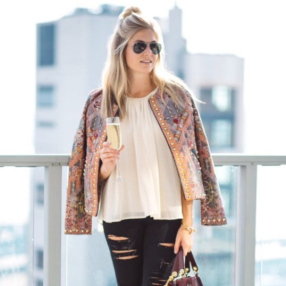 Anthropologie x Hemant & Nandita Studded Quilted Multicolor Jacket • Influencer - Picture 4 of 14